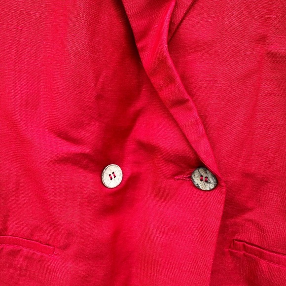 MNG Casual Linen Red Blazer Oversized Size XXS - Picture 5 of 5